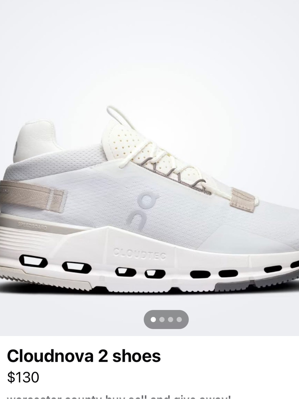 On Running Cloudnova 2 Men’s Sneakers in White and Light Beige